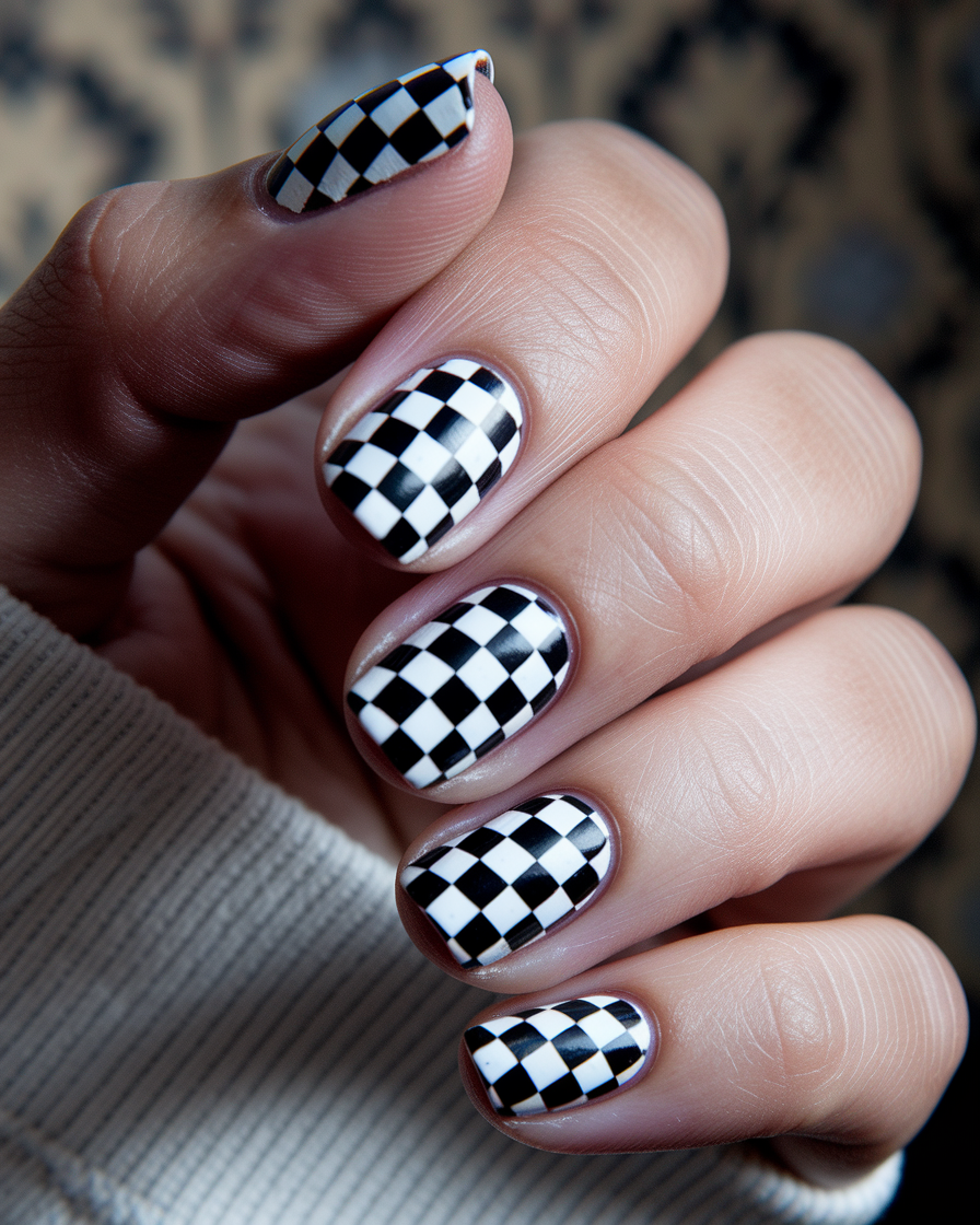 0010_2_a-close-up-photograph-captures-the-intri_a2U6771zQa-3cEW9jQ8kIQ_6MP42dqkSjCH688GQwoQiQ Trendy Checkerboard Nail Designs That Are Taking Over This Season