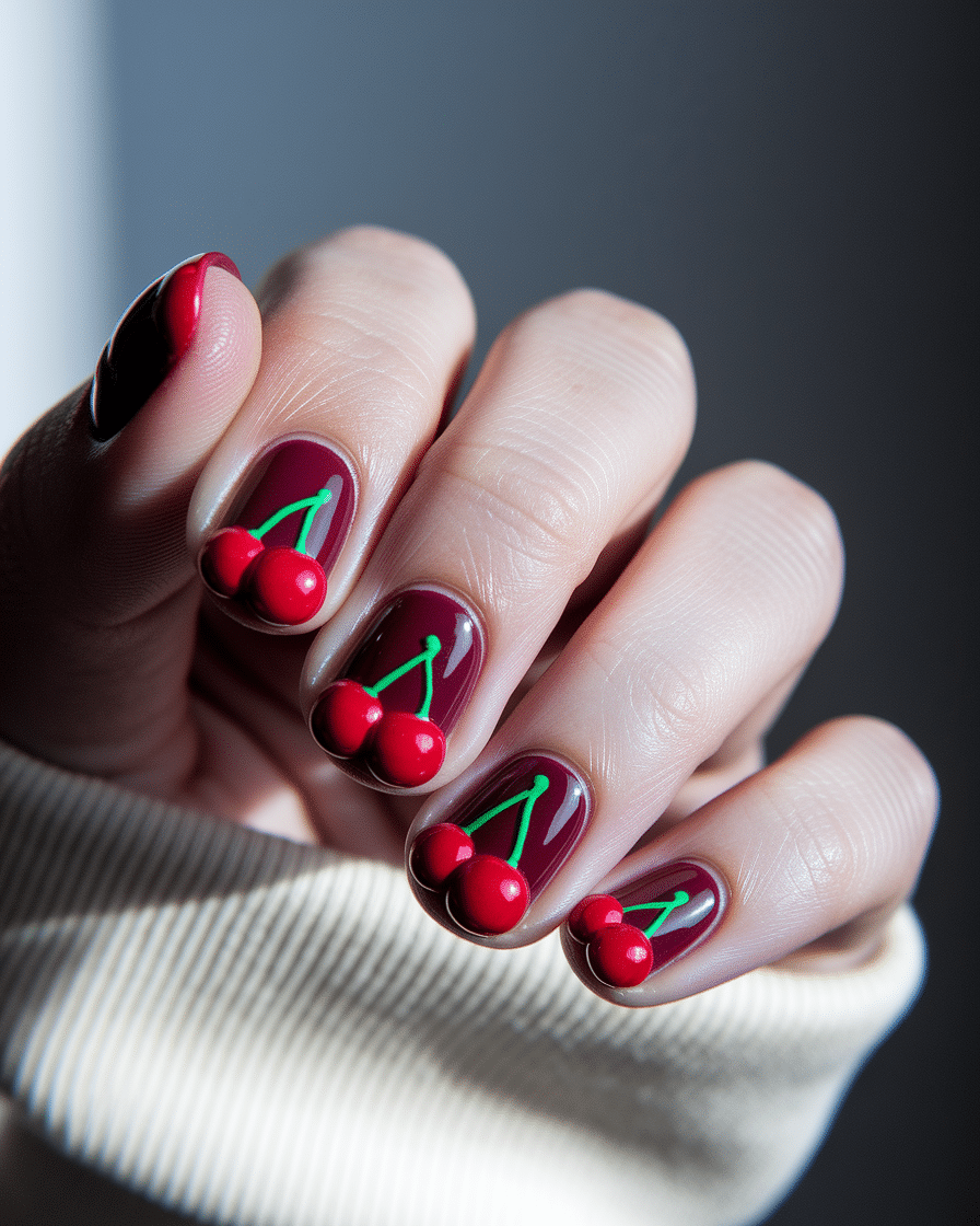 0010_2_close-up-of-a-hand-with-nails-painted-in_CPpty-PsSj2_uDTy0N-sIA_0d_5xv2uR0a7tyWnpJL8Ag Cute 3D Nail Designs with Cherry Art for a Sweet and Playful Look