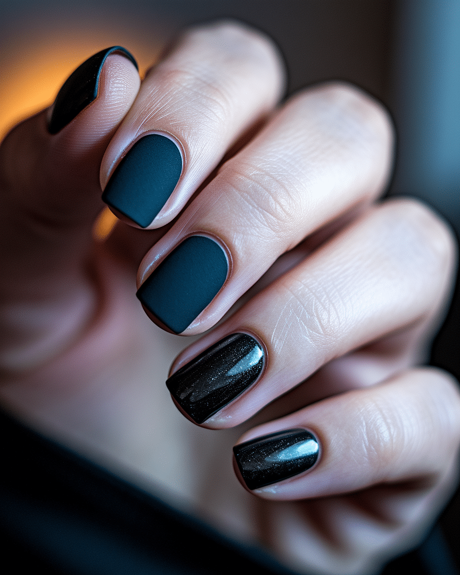 0010_3_a-close-up-photograph-captures-a-hand-wi_zNkI0Ia7QYia-zC9vBSdtw_M8AunDHpSnaqwIrHHB_hLQ Elegant Nail Design Trends: Exploring the Matte and Glossy Black Contrast