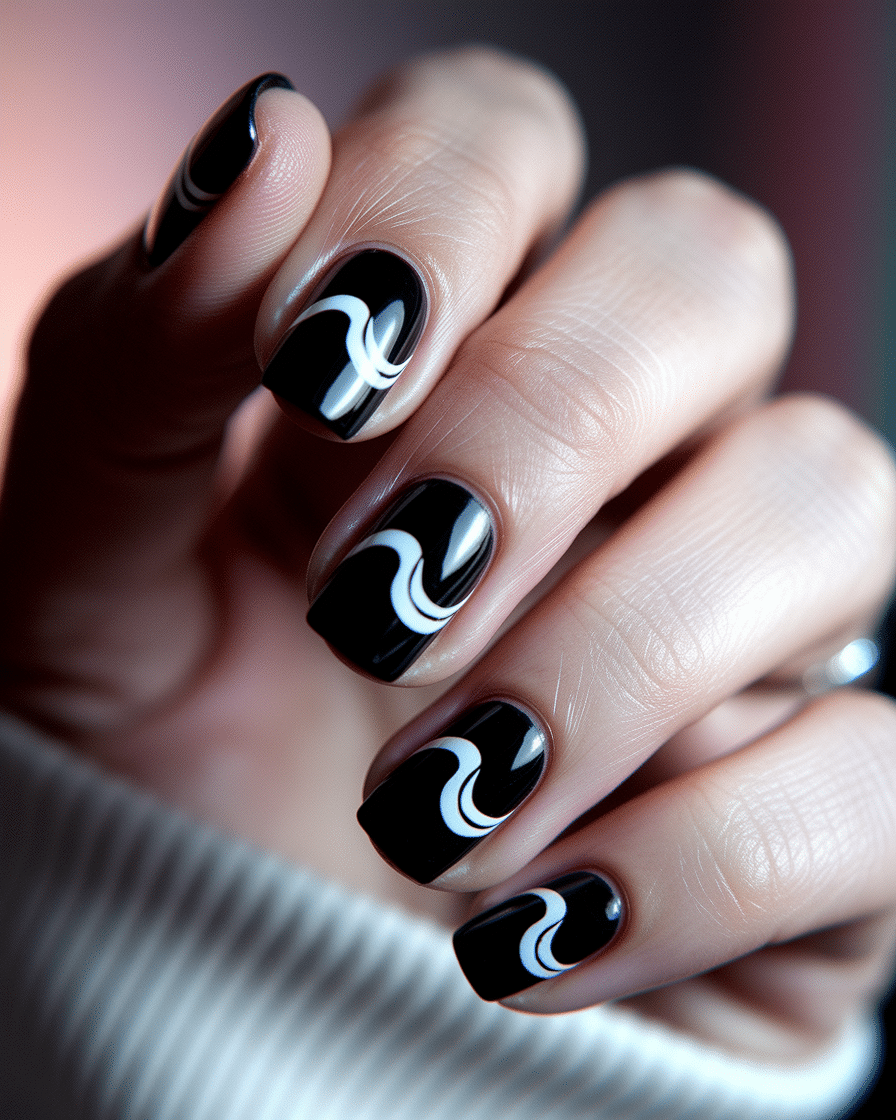 0010_3_a-close-up-photograph-captures-the-exqui_yvYDlb4YQfmpqxof0PGRRw_bOZAMO30RaucR6NCWTDoYA Elegant Black Nail Designs with Bows and Polka Dots for a Chic Look