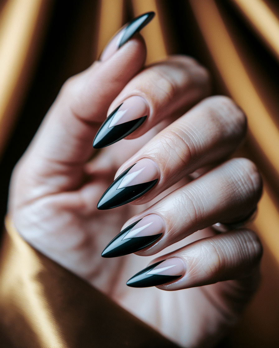 0010_3_a-close-up-photograph-of-a-beautifully-m_tGEHzaBdSWSSCO7xaxt-iw_1I5U01eeQZWW3h8GF6GEgg Elegant Nail Design Ideas with a Bold Edge: Why Black French Tips Are Making a Statement